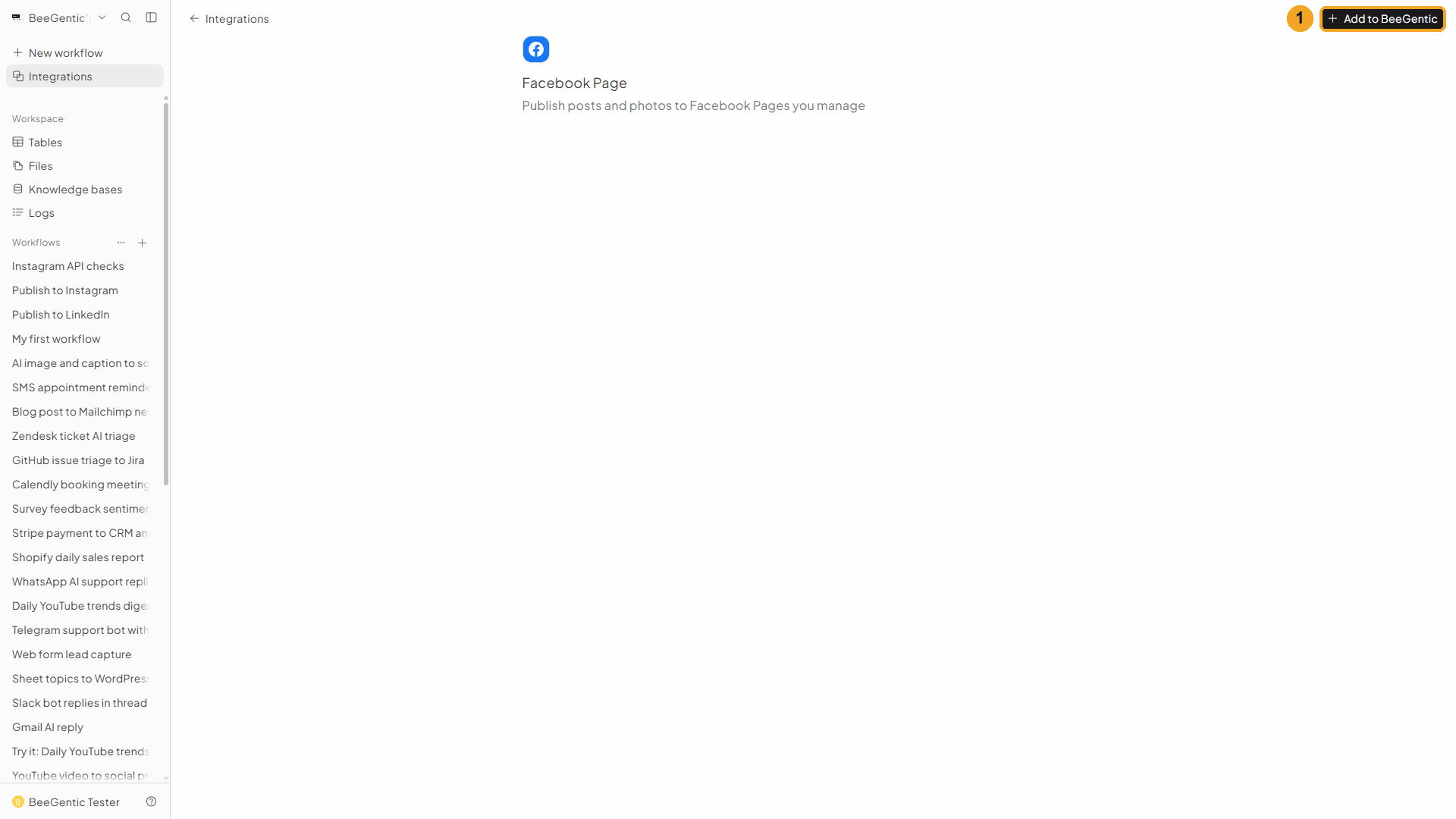 Facebook Page integration