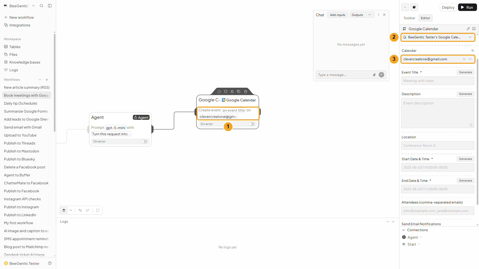 Google Calendar block