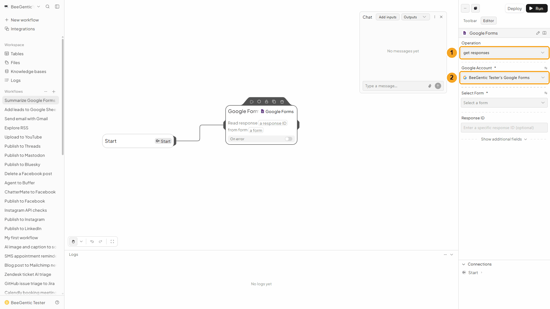 Google Forms block