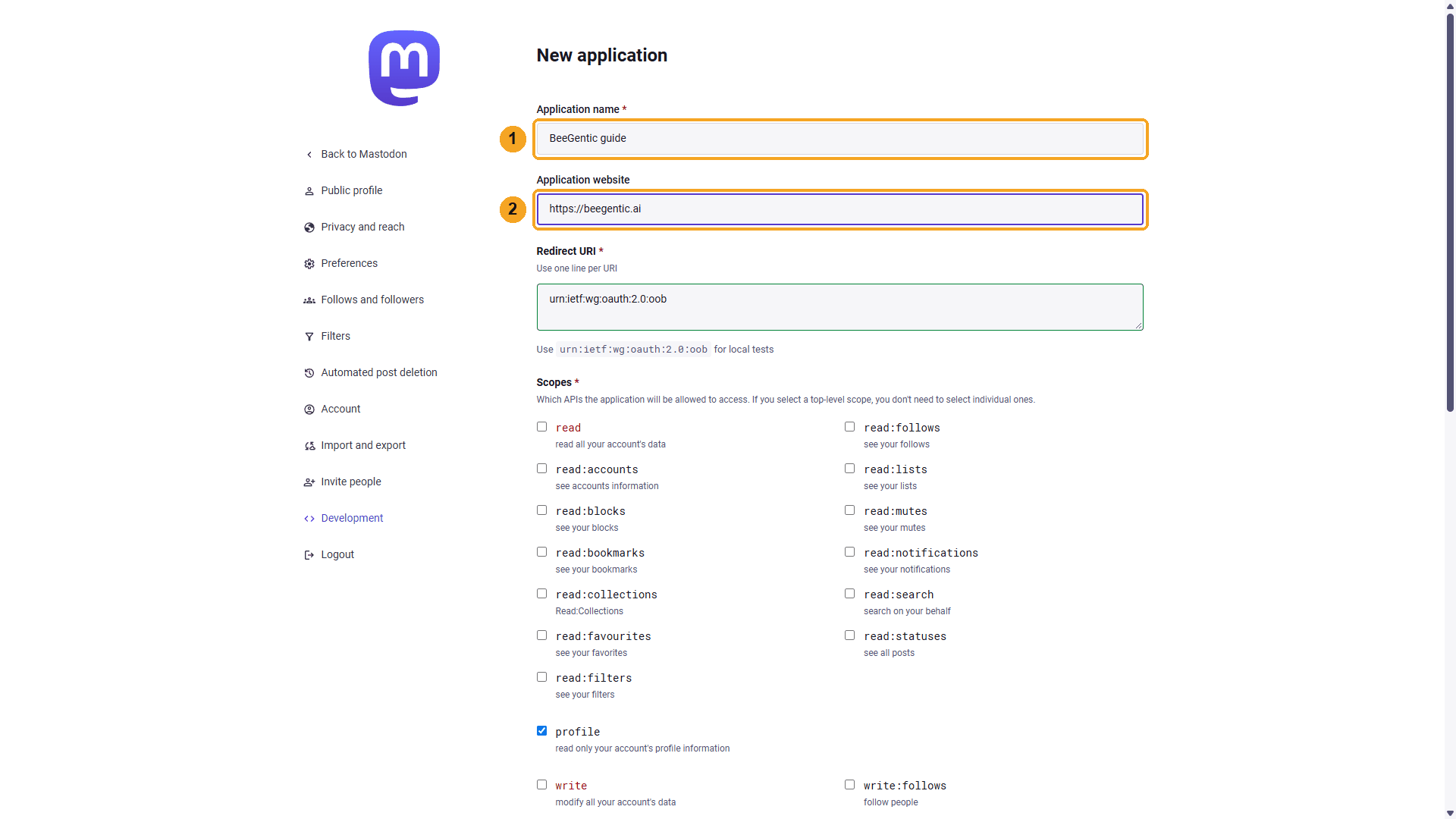 New application
