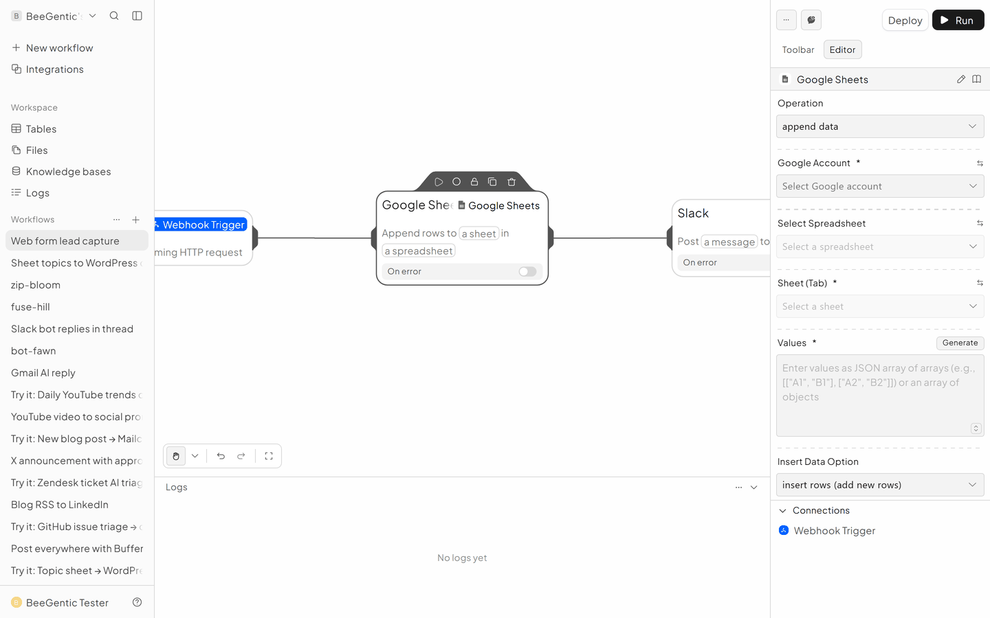 Save to Google Sheets
