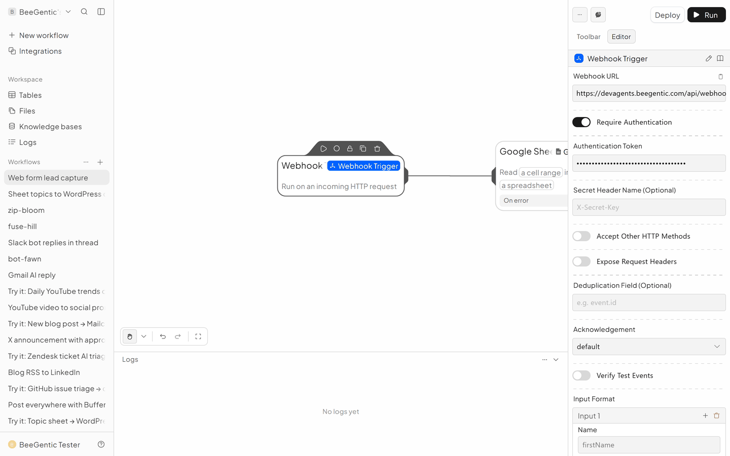 Add the Webhook trigger